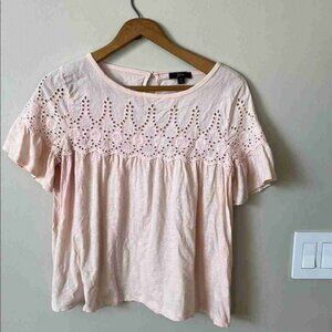 Pink Eyelet Lace Women's Top